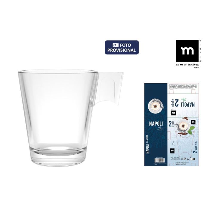 Set 2 Tazas Café con Leche 21 cl Napoli Liso - La Mediterranea (36 Cajas) Set 2 Tazas Café con Leche 21 cl Napoli Liso - La Mediterranea (36 Cajas)