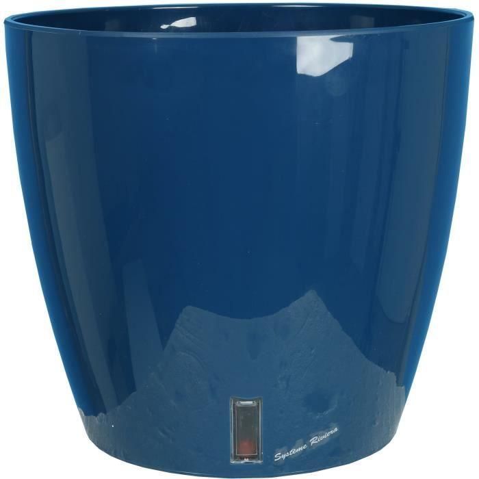 Jardinera redonda RIVIERA EVA NEW - Plástico - Diámetro 31 cm - Azul 1 Jardinera redonda RIVIERA EVA NEW - Plástico - Diámetro 31 cm - Azul 1