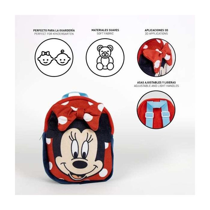 Mochila guarderia de peluche minnie 18.0 x 22.0 x 8.0 cm 4