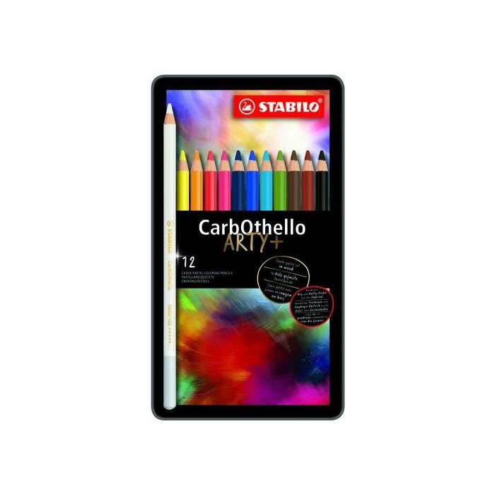 Lapices De Colores Stabilo Carbothello Estuche De Metal De 12