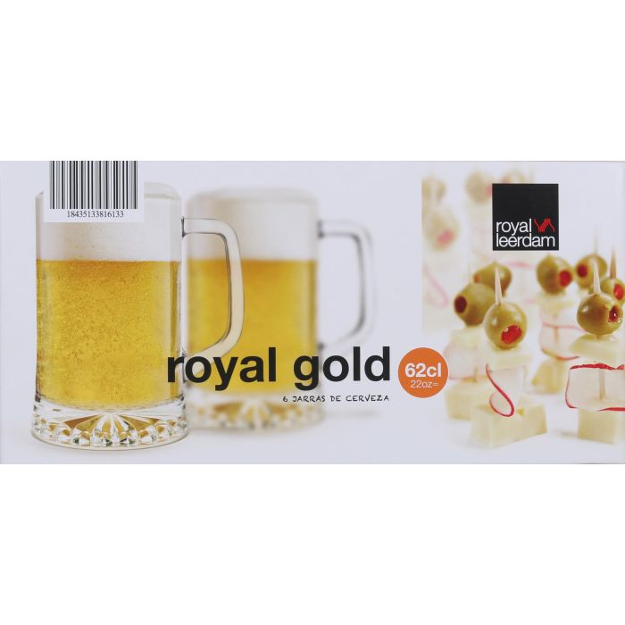 Royal Leerdam Set 6 Jarra Cerveza Royal Gold 62 cl