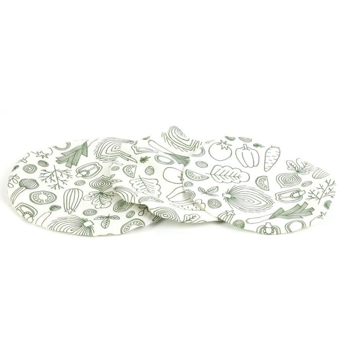 Cook Concept Juego 3 Tapas Reutilizables Tela Algodón Lavables Ilustradas Ø15.5 Ø18.5 Ø21 cm 2