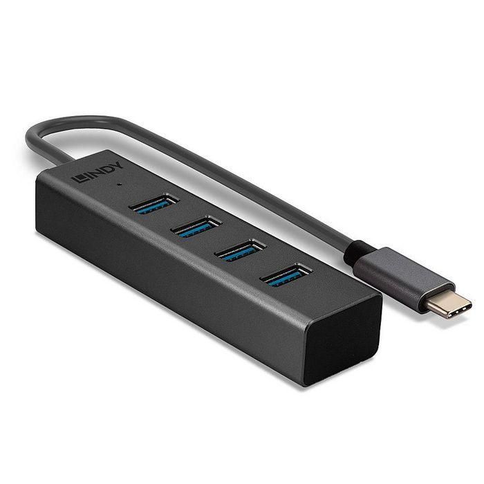 Lindy Hub USB 3.2 Gen 1 de 4 Puertos SuperSpeed (5Gbps) Tipo C a 4x Tipo A - Plug & Play Compatible con USB 2.0/1.1 2
