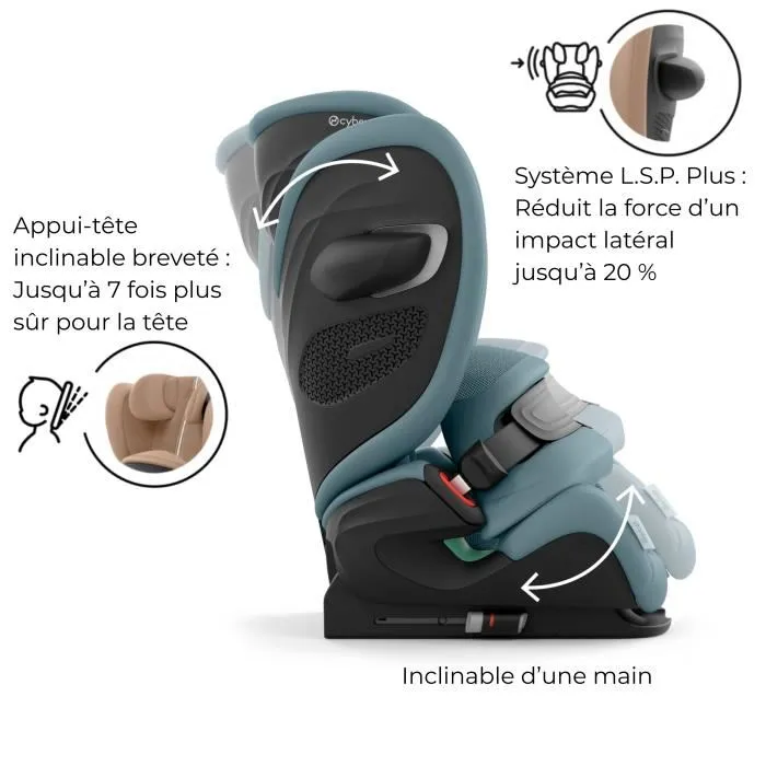 Cybex Gold 94063846543335 Silla de coche Pallas G i-Size, 76 a 150 cm, 9 a 50 kg, 15 meses a 12 años, Azul Tormenta (Plus) 4