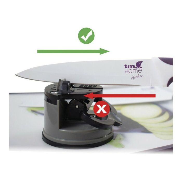Afilador de Cuchillos TM Home Negro Con Ventosas 2 Afilador de Cuchillos TM Home Negro Con Ventosas 2