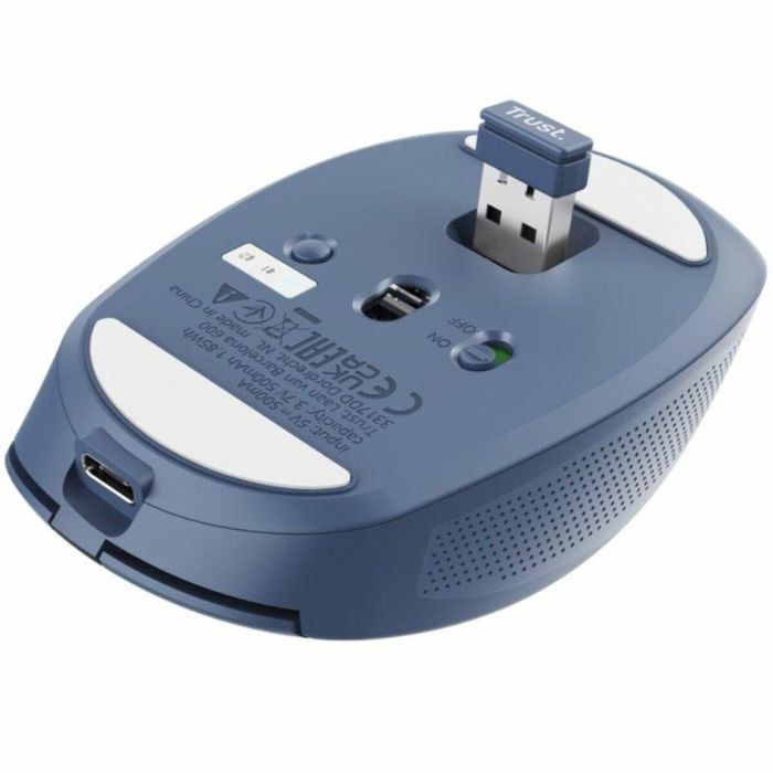 Trust 24934 Ratón Inalámbrico Ozaa Compacto Bluetooth y 2.4GHz Multidispositivo Silencioso Recargable hasta 3200 DPI Azul 1 Trust 24934 Ratón Inalámbrico Ozaa Compacto Bluetooth y 2.4GHz Multidispositivo Silencioso Recargable hasta 3200 DPI Azul 1