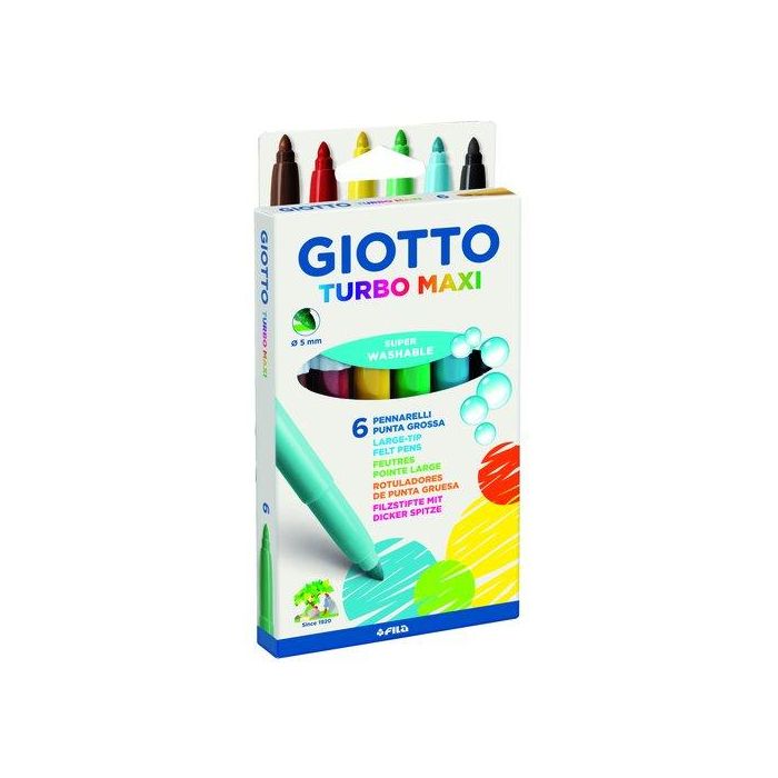 Rotulador Fibra Giotto Turbo Maxi Estuche De 6 (Set de 10)