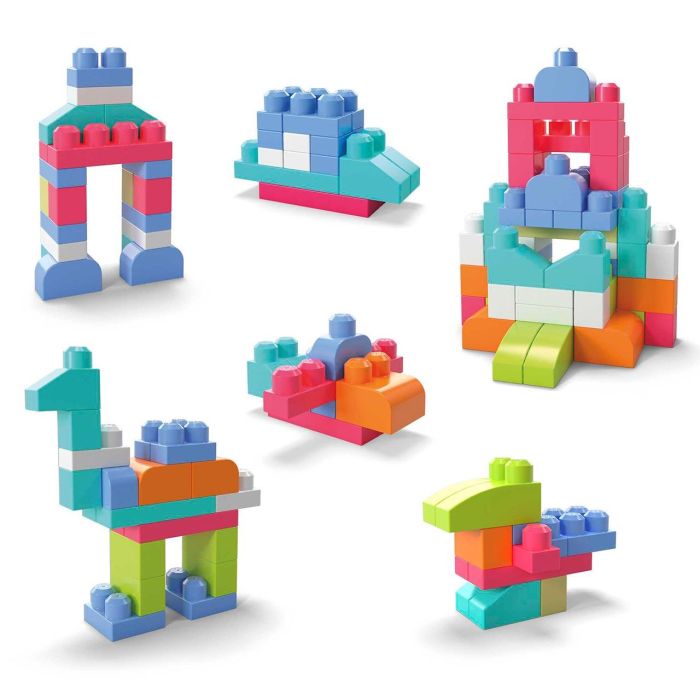 Mega Bloks Dch54 Bolsa 60 Bloques de Construcción de Colores Rosa Fisher-Price First Builders para Niños +12 Meses 3 Mega Bloks Dch54 Bolsa 60 Bloques de Construcción de Colores Rosa Fisher-Price First Builders para Niños +12 Meses 3