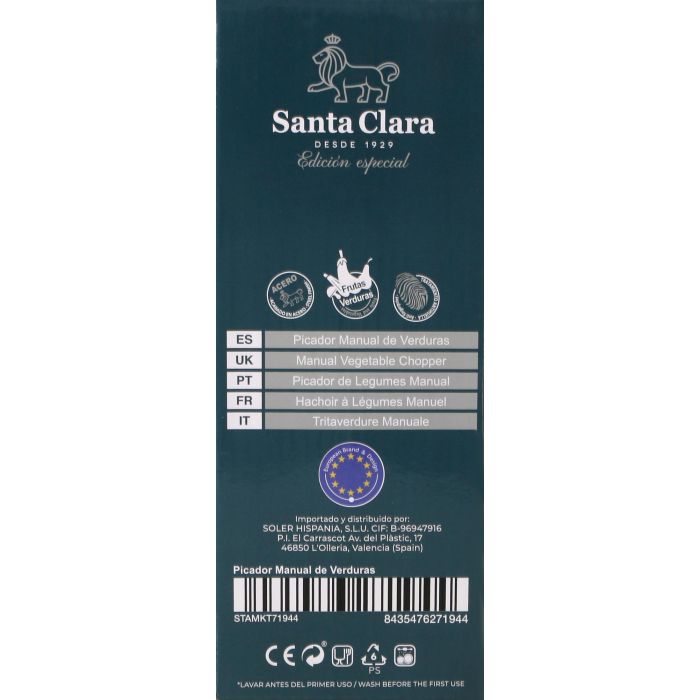 Santa Clara Picadora Manual, 8.5 x 23 x 8.5 cm (3 Unidades) 4