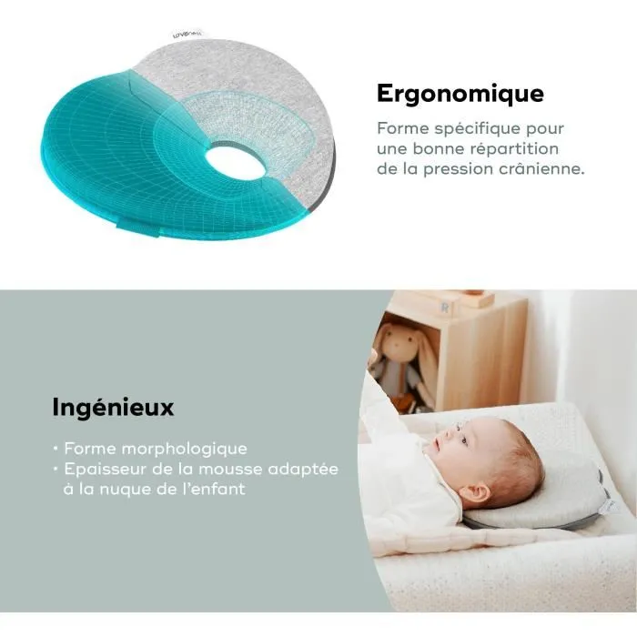 Babymoov Lovenest Soporte ergonómico para cabeza - Previene la plagiocefalia, transpirable, algodón 3