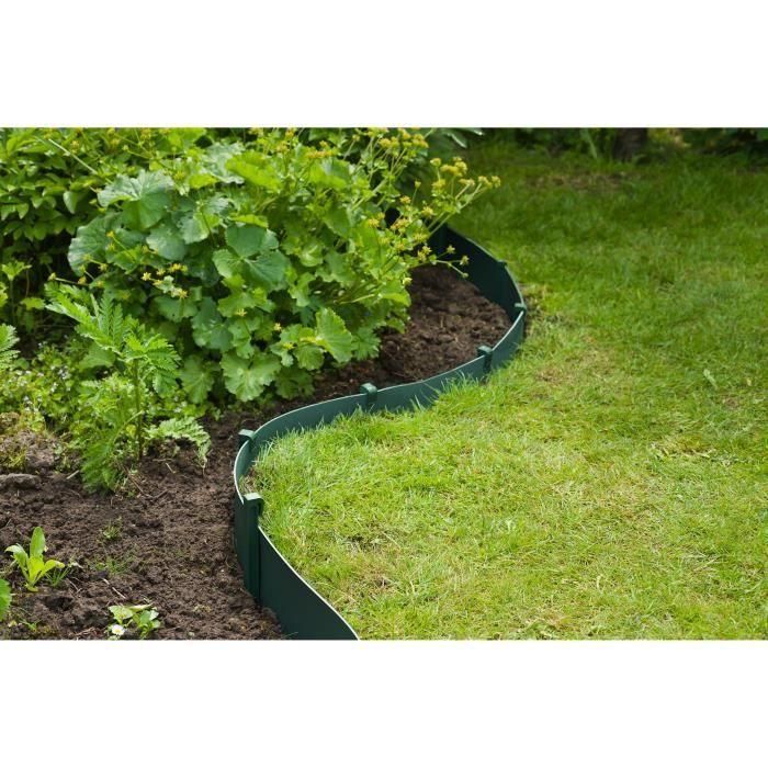 NATURAL Borde de jardín de polipropileno - Grosor 3 mm - H 15 cm x 10 m - Verde 1 NATURAL Borde de jardín de polipropileno - Grosor 3 mm - H 15 cm x 10 m - Verde 1