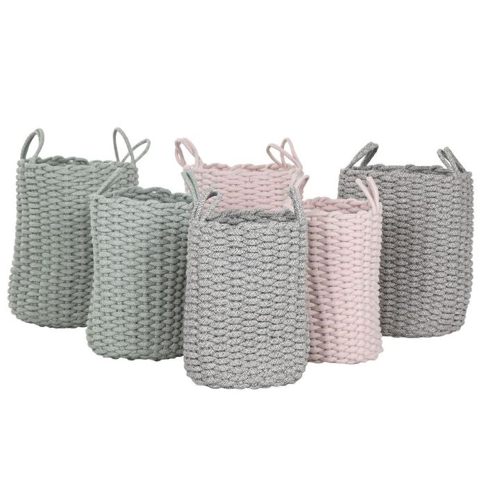 Juego de Cestas Home ESPRIT Verde Gris Rosa Cuerda (2 Piezas) (3 Unidades) 1 Juego de Cestas Home ESPRIT Verde Gris Rosa Cuerda (2 Piezas) (3 Unidades) 1