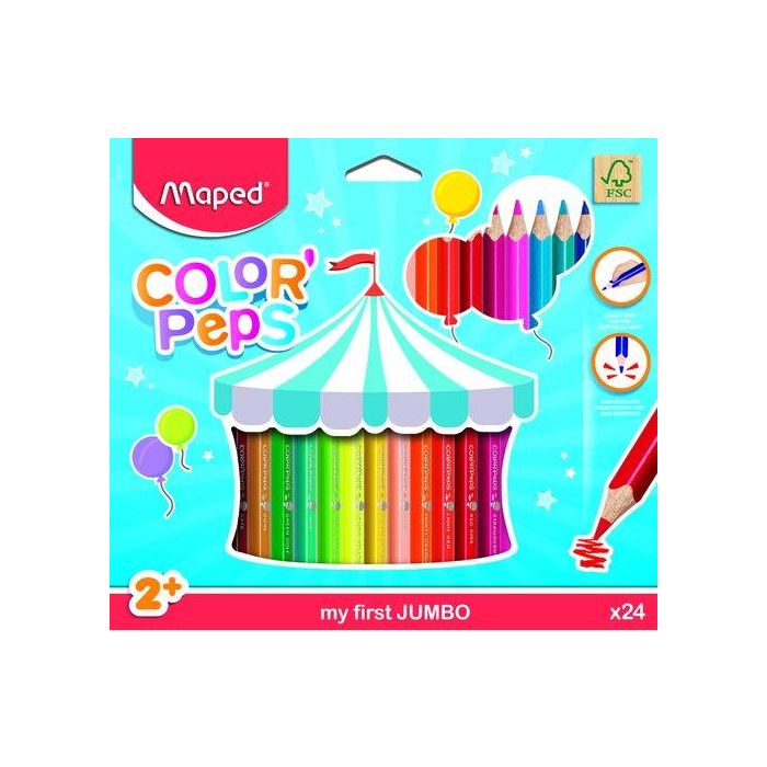 Lapices De Colores Maped Color Peps Jumbo Estuche De 24