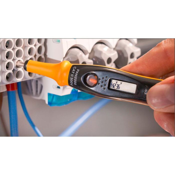 Pancontrol Destornillador/Probador de Voltaje 1 Polo 2000 Tensión Unipolar CC/CA 12-220V Pantalla LCD 2 Pancontrol Destornillador/Probador de Voltaje 1 Polo 2000 Tensión Unipolar CC/CA 12-220V Pantalla LCD 2