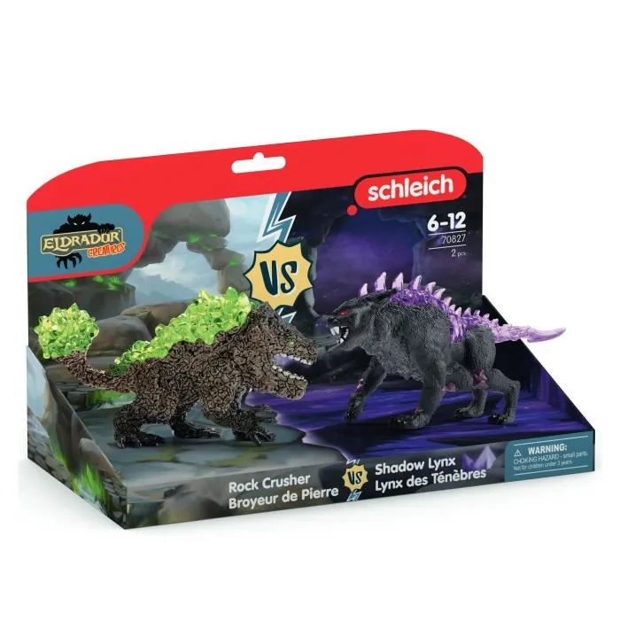 Schleich 70827 Eldrador Creatures Figuras Duo Lynx of Darkness vs Stone Crusher, 6 años 4