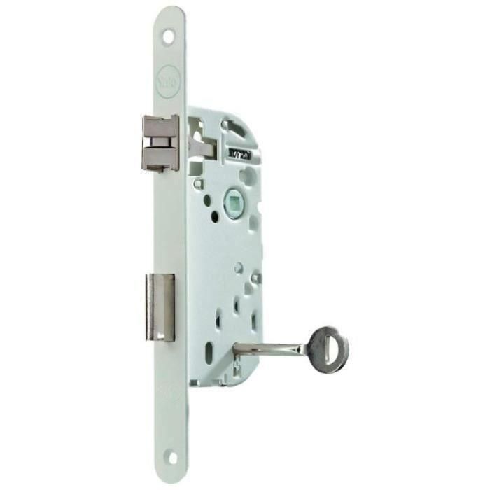 Yale Y75R-A40/B/SC Cerradura de empotrar con llave, Eje 40mm, Caja fuerte 135mm, Certificación NF Nivel 2, Blanco