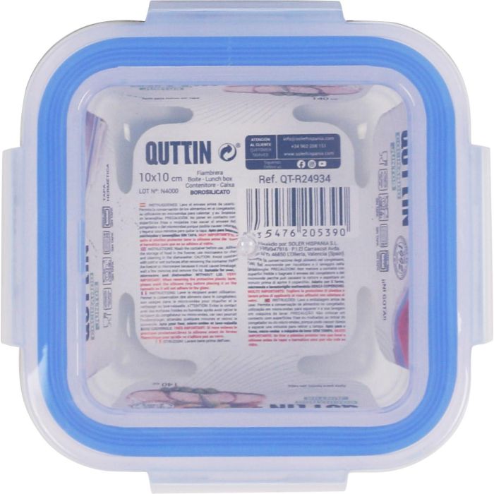 Fiambrera cuadrada hermética sin válvula 10x10 cm 140 cc Quttin (12 Unidades) 3 Fiambrera cuadrada hermética sin válvula 10x10 cm 140 cc Quttin (12 Unidades) 3