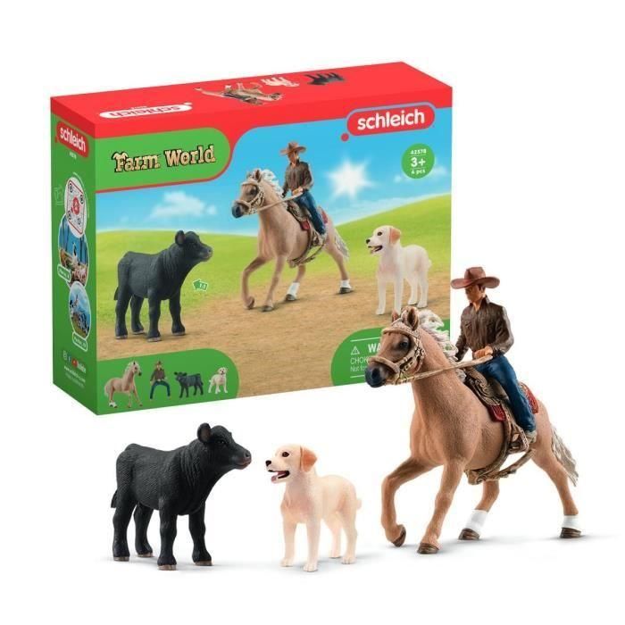 Schleich 42578 Set de Juego: Aventuras Ecuestres del Oeste de la Colección Farm World