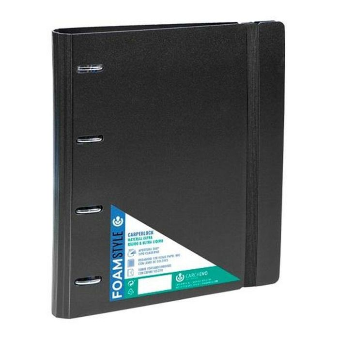 Carpeta de anillas Carchivo CARPEBLOCK Negro A4 (8 Unidades) 1 Carpeta de anillas Carchivo CARPEBLOCK Negro A4 (8 Unidades) 1