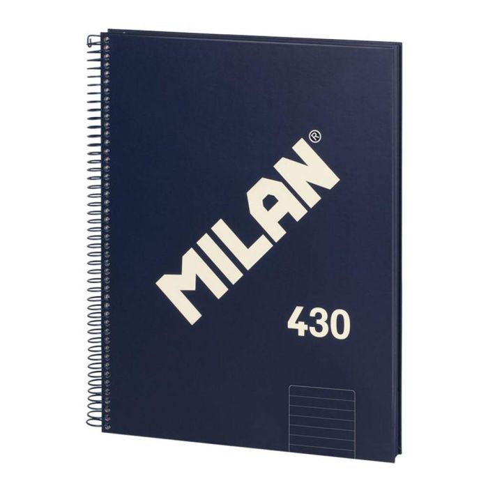 Milán Cuaderno A4 con Espiral Pautado 7 mm Azul Marino - Colección 430 Since 1918, Tapa Dura, 80 Hojas 0 Milán Cuaderno A4 con Espiral Pautado 7 mm Azul Marino - Colección 430 Since 1918, Tapa Dura, 80 Hojas 0