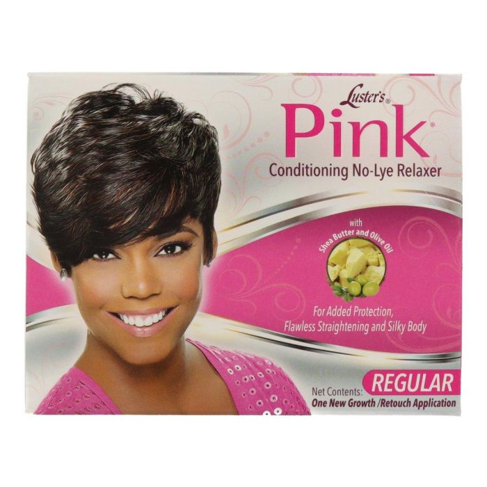 Luster Alisador para el cabello Pink Relaxer Kit Regular libre de lejía