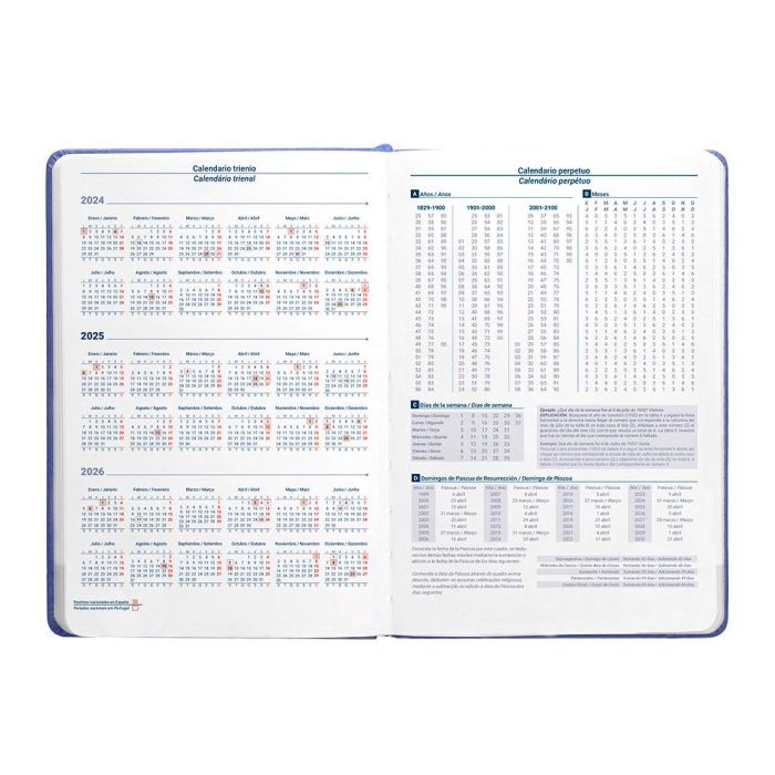 Agenda Encuadernada Liderpapel Kinaros A5 2025 Dia Pagina Color Azul Papel 70 gr 8