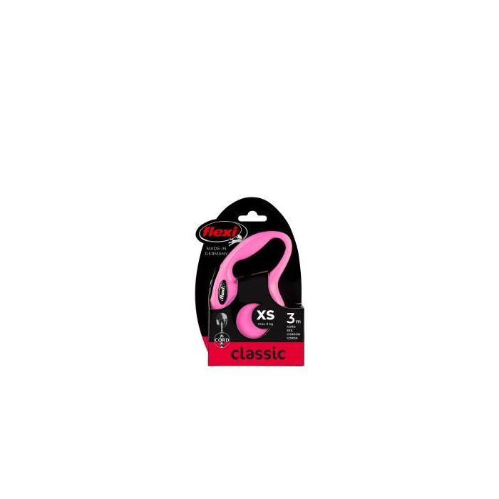 Flexi Correa New Classic XS Cordón 3M Rosa
