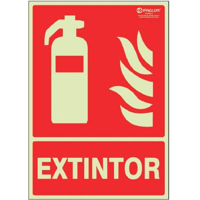 DUVER 7001 Señal Extintor de Plástico Luminiscente 297x210mm
