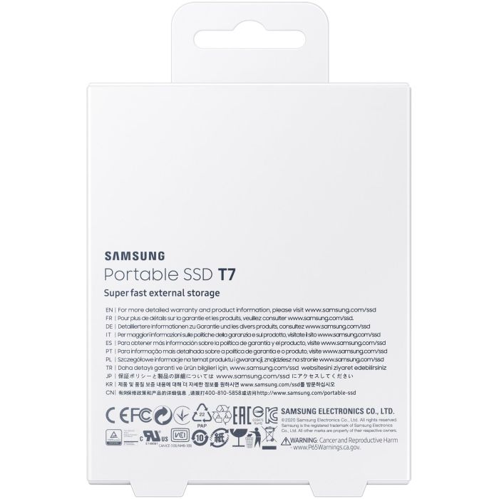 Samsung MU-PC1T0H/WW Disco SSD Portátil T7 Touch 1TB USB 3.2 Gen2 NVMe 1050MB/s Lectura Azul Compacto y Resistente a Caídas 10