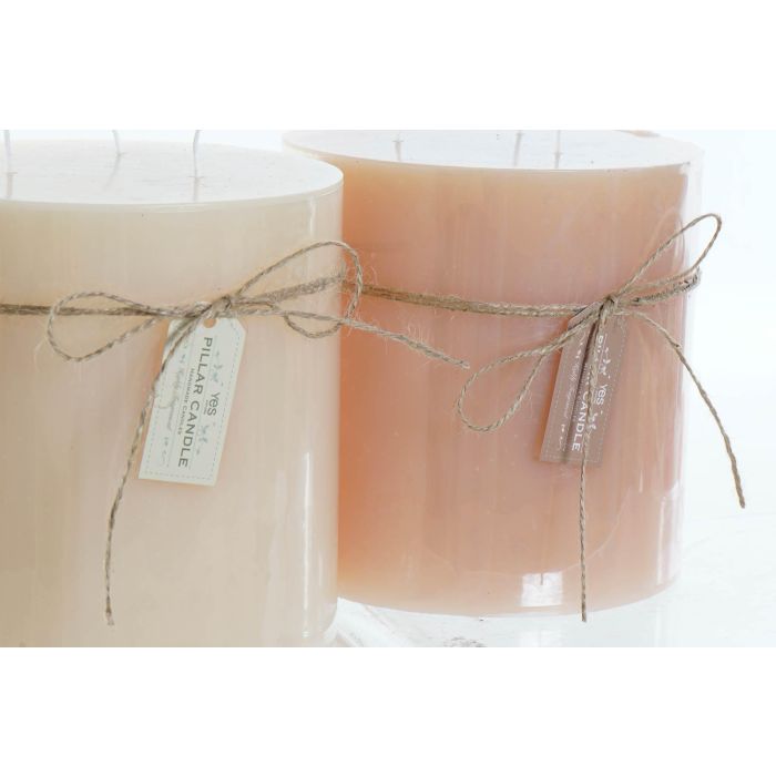 DKD Home Decor Vela Decorativa Rustik Basicos Cera Crema Beige 15x15x15 cm - Set 4 Unidades, 120 Horas de Duración 1 DKD Home Decor Vela Decorativa Rustik Basicos Cera Crema Beige 15x15x15 cm - Set 4 Unidades, 120 Horas de Duración 1