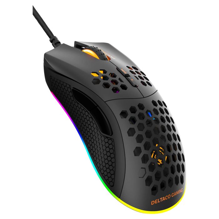 Deltaco Gaming GAM-108 Ratón Gaming RGB, Óptico, 6400 DPI, 7 Botones, Cable USB 1.8m, Negro 4