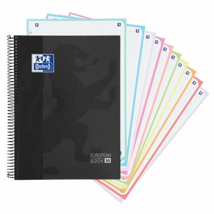 Cuaderno Oxford Europeanbook 10 School Classic Negro A4 150 Hojas (5 Unidades) 2