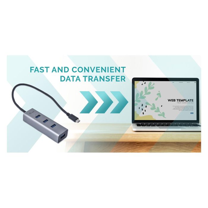 Hub USB i-Tec C31HUBMETAL403 USB x 4 Gris 9