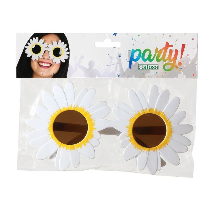 Gafas De Sol Hippie Años 60 Flores Blancas 1 Gafas De Sol Hippie Años 60 Flores Blancas 1