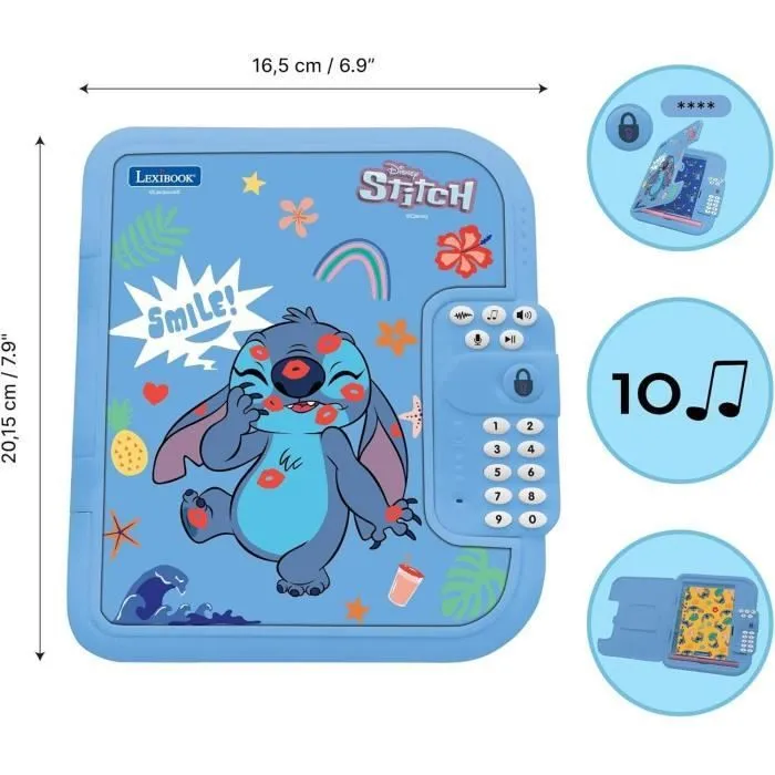 Lexibook Diario Electrónico Interactivo Disney Stitch SD50D 1 Lexibook Diario Electrónico Interactivo Disney Stitch SD50D 1