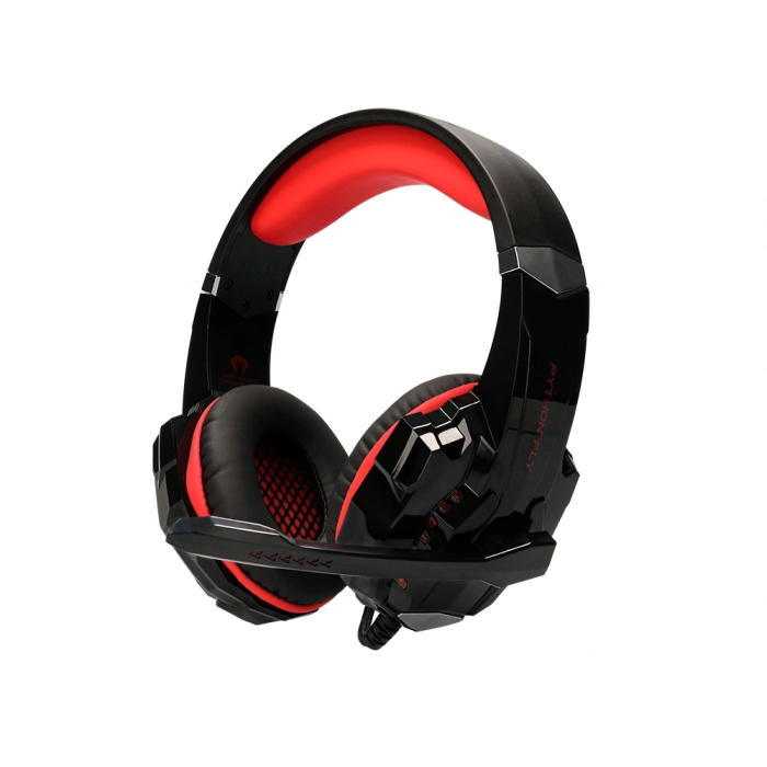 Q-connect Auriculares Gaming con Micrófono Ajustable e Iluminación LED, Color Negro 1