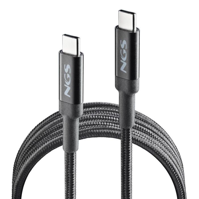 NGS KNOT65W-3 Cable USB 2.0 Tipo-C Macho a USB Tipo-C Macho, Carga Rápida Hasta 65W, 480Mbps, 3m, Negro 3