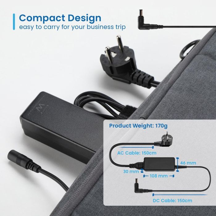Ewent EW3963 Adaptador e Inversor de Corriente para Portátil 45W Negro con 8 Conectores y Protección Cuádruple 4