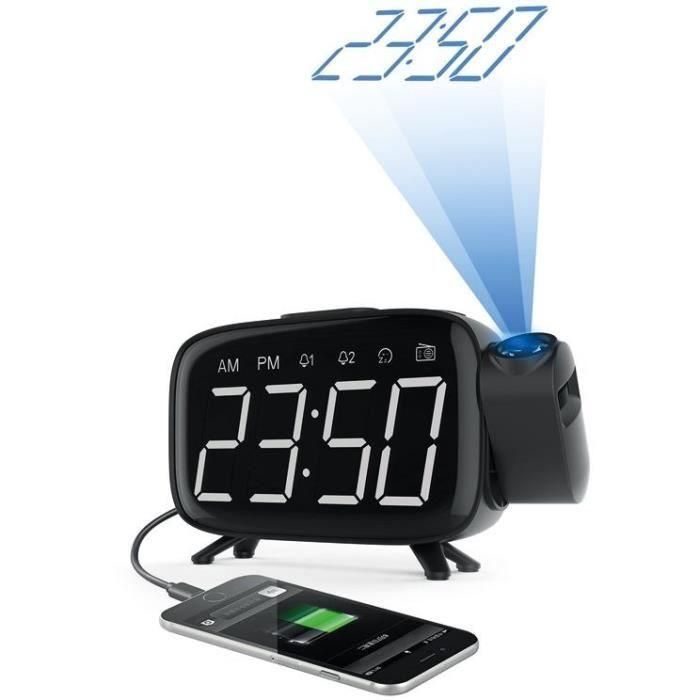 Radio despertador con proyección de la hora - CGV - CR-P10 - Doble alarma - Botones grandes - Fácil de usar 3 Radio despertador con proyección de la hora - CGV - CR-P10 - Doble alarma - Botones grandes - Fácil de usar 3