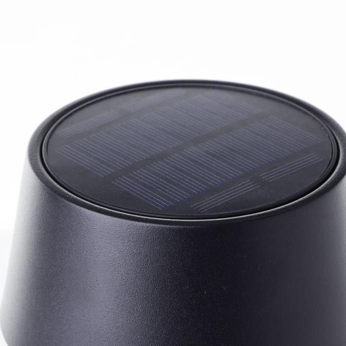 Lámpara de mesa para exterior - BRILLIANT - PICCO - LED y solar - Metal y plástico - 5 W - Negro esmerilado 1