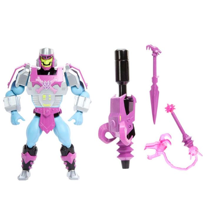 MATTEL Figura Articulada Armor Skeletor Megatron Transformers Masters of the Universe 14cm con Accesorios