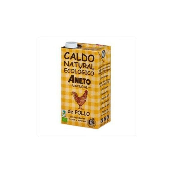 ANETO Caldo de Pollo Bio 1L Ecológico 100% Natural de Corral