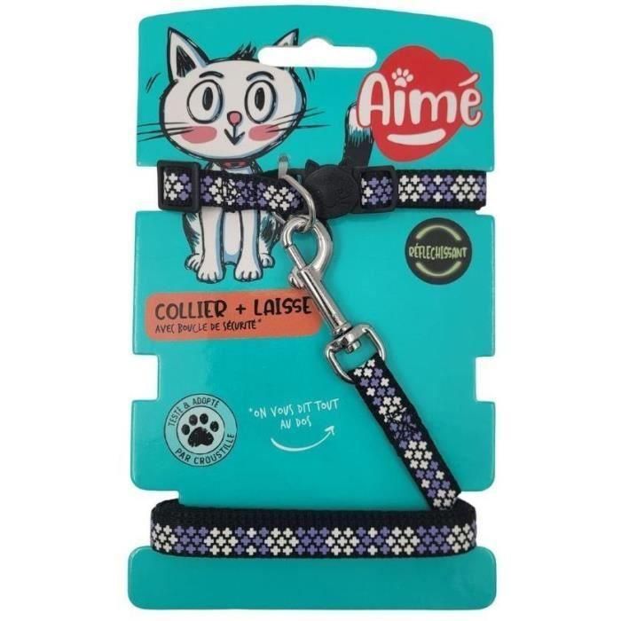 Kit de collar y correa - AIMÉ - Morado reflectante para gatos Kit de collar y correa - AIMÉ - Morado reflectante para gatos