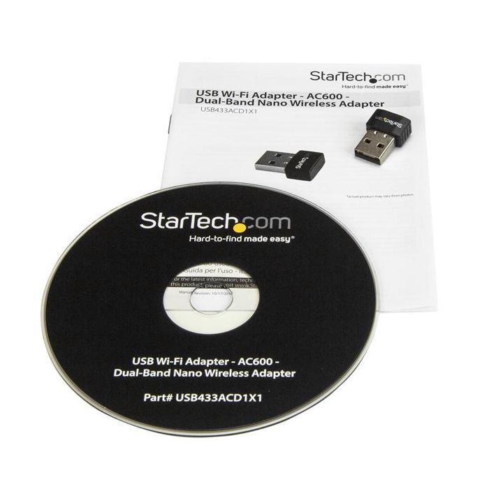 StarTech.com Adaptador WiFi USB 2.0 AC600 Doble Banda 2.4/5 GHz, IEEE 802.11a/b/g/n/ac, 600 Mbps, WPA2-Enterprise, Compatible con Windows y macOS (1T1R MIMO) StarTech.com Adaptador WiFi USB 2.0 AC600 Doble Banda 2.4/5 GHz, IEEE 802.11a/b/g/n/ac, 600 Mbps, WPA2-Enterprise, Compatible con Windows y macOS (1T1R MIMO)