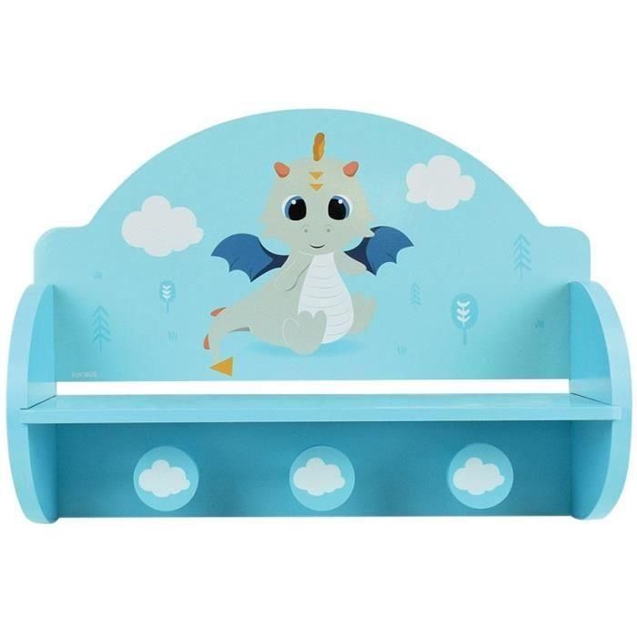 FUN HOUSE Léon le Dragon 713338 PERCHERO ESTANTERÍA Dimensiones: ± H. 33 x W. 46 x D. 15 cm para niños FUN HOUSE Léon le Dragon 713338 PERCHERO ESTANTERÍA Dimensiones: ± H. 33 x W. 46 x D. 15 cm para niños