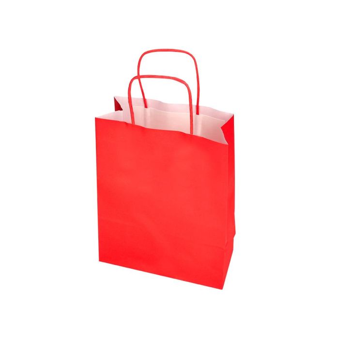 Bolsa Papel Q-Connect Celulosa Rojo L Con Asa Retorcida 320x400x14 mm 25 unidades 5