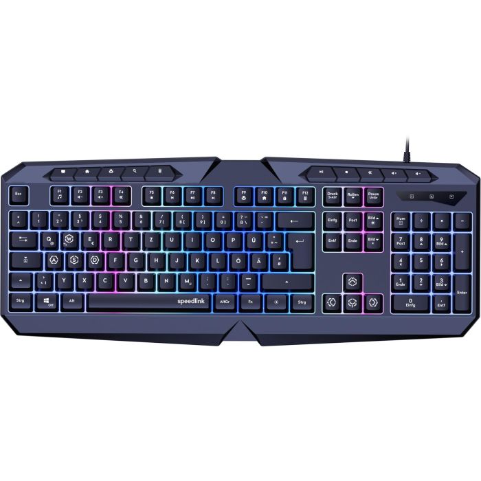 Speedlink LUDICIUM RGB Rainbow Gaming Teclado QWERTZ Alámbrico USB Negro