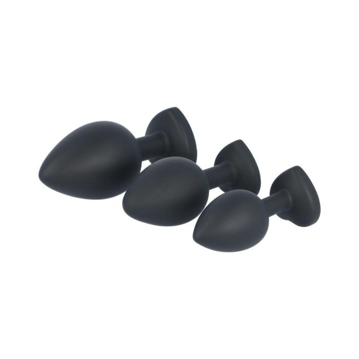 Plug Anal Virgite Negro Silicona Set 3 Piezas 7 Plug Anal Virgite Negro Silicona Set 3 Piezas 7