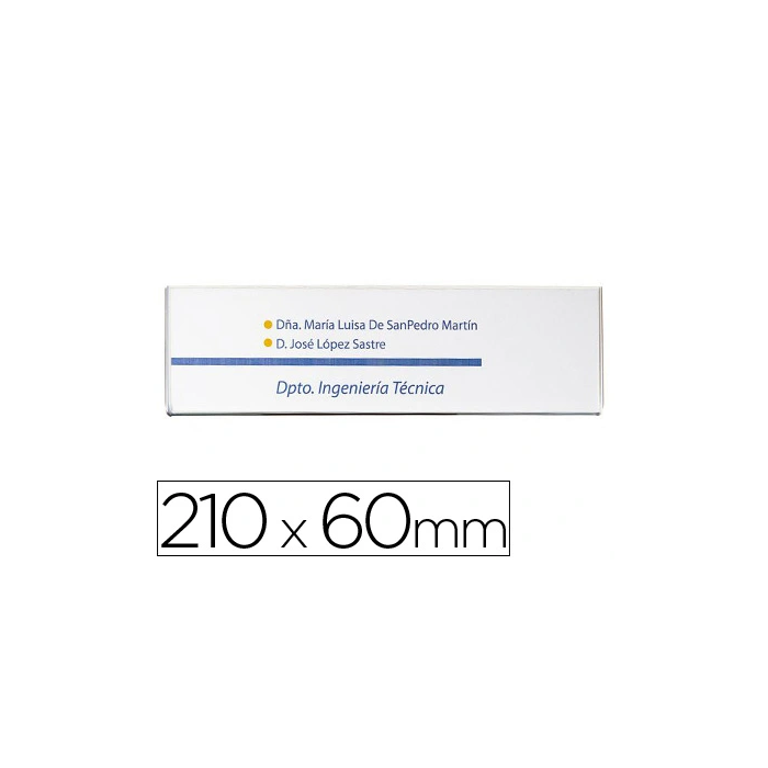 Archivo 2000 Identificador Mural Portanombre con Adhesivo Trasero Poliestireno Transparente 210x60 mm 0 Archivo 2000 Identificador Mural Portanombre con Adhesivo Trasero Poliestireno Transparente 210x60 mm 0