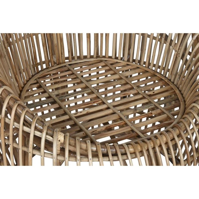 DKD Home Decor Silla Tropical Balinesa de Ratán y Bambú, Colección Bali2, Colores Natural y Beige, 70x74x70 cm, Altura asiento 43 cm 1